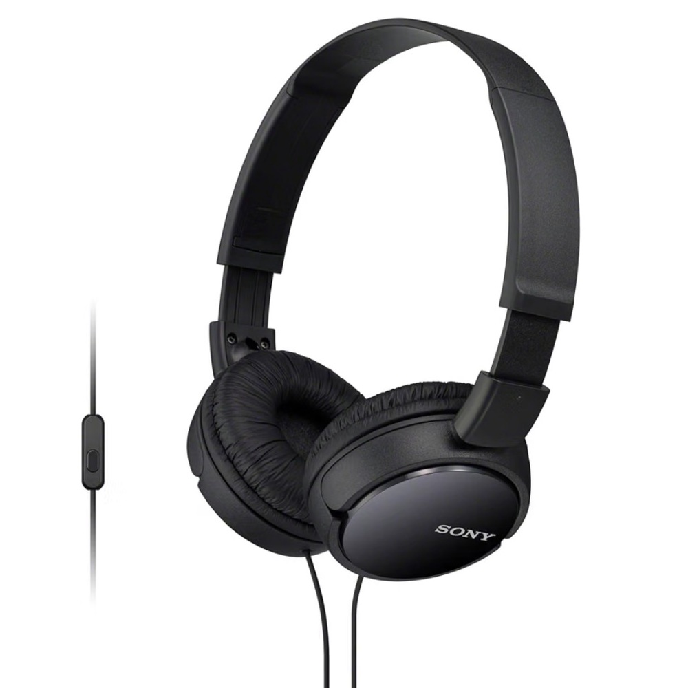 On-Ear Sony ZX Series Wired Headphones with Mic Black MDR-ZX110AP Head Phones